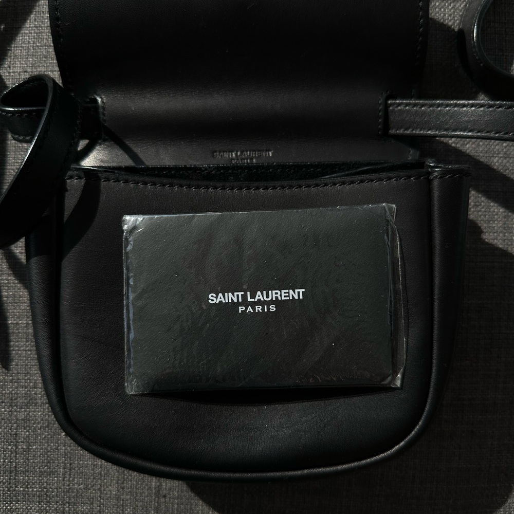 Yves Saint Laurent Black Crossbody Bag with Gold Logo - Picture 4 of 6